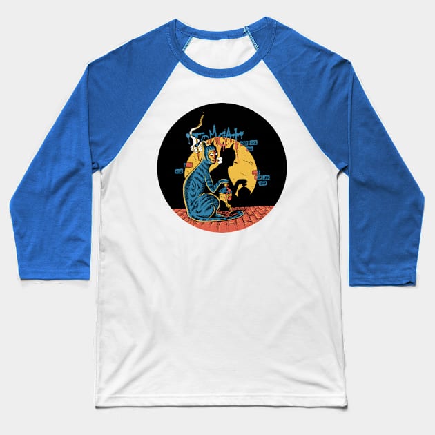 Tom Cat Baseball T-Shirt by Max Schaller Art